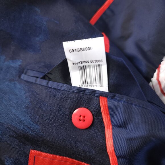 ISAIA Men's Navy Floral Double Breasted Blazer 42R - Picture 8 of 15